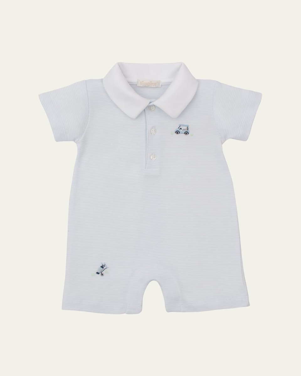 Boy's Premier Fairyway Foursome Hand Embroidered Playsuit, Size Newborn-18